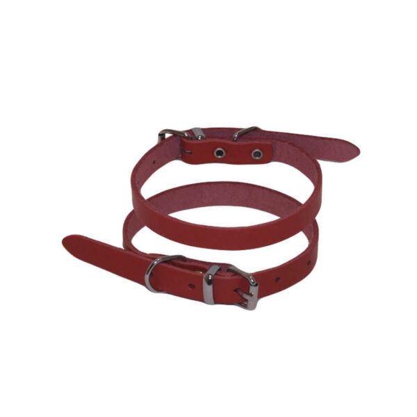 Zgarda din piele nr. 00 simplu rosu 1x29cm