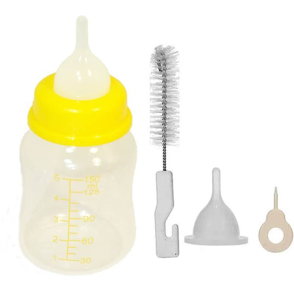Set biberon si tetine pentru animale mici 150 ml