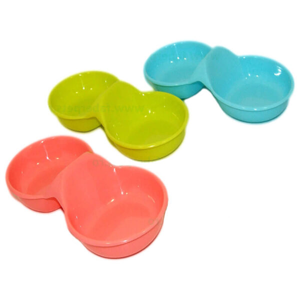 Castron dublu plastic oval 2x0.18 l