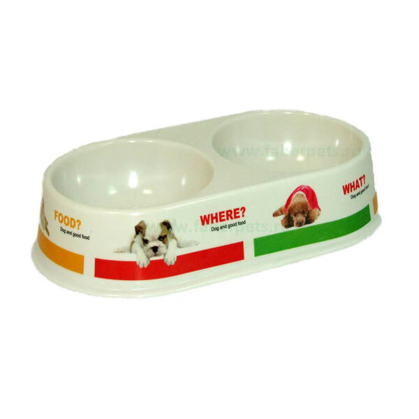 Castron dublu plastic simplu oval 2x0.23 l