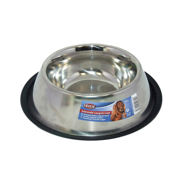 Castron inox cu margine cauciuc adanc 0.9 L, TRIXIE