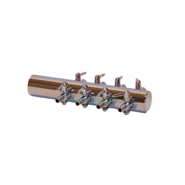 Distribuitor aer metalic 4mm cu 8 iesiri