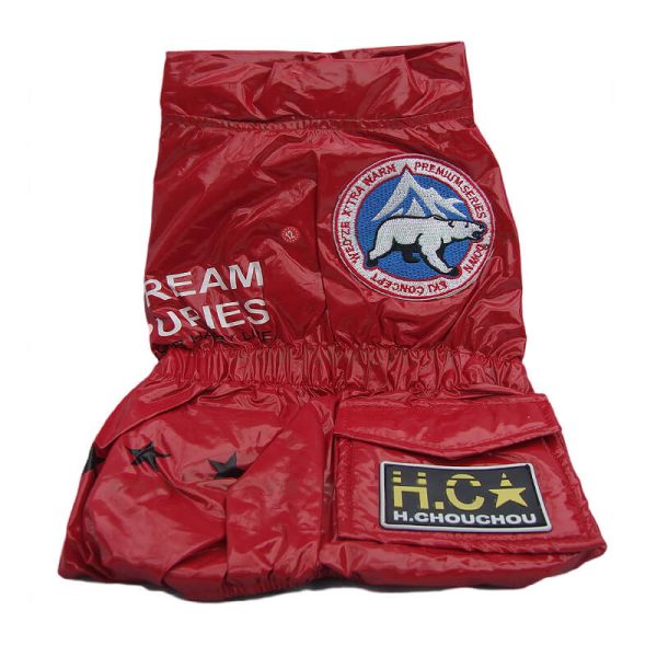 Overall lucios rosu pentru caini S-10, M-12, XL-14, XXL-18