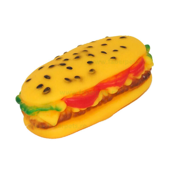 Jucarie caini sandwich cu sunet 14 cm