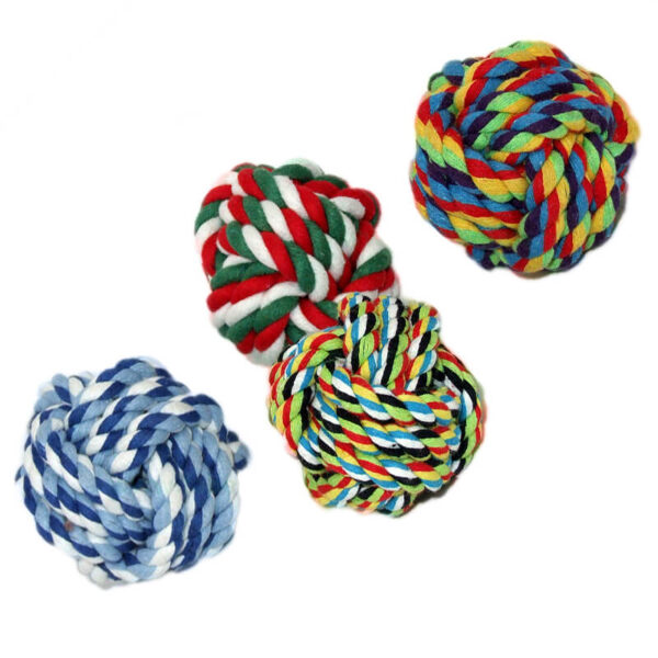 Jucarie minge funie impletita din bumbac 7,5 cm