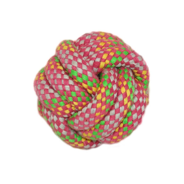 Jucarie minge funie impletita din bumbac 1x7,5 cm