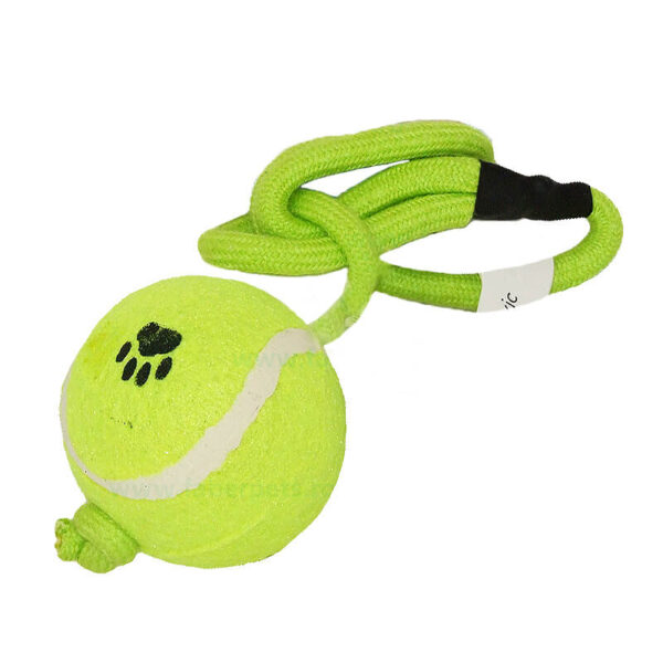 Jucarie minge tenis cu sfoara 7 cm