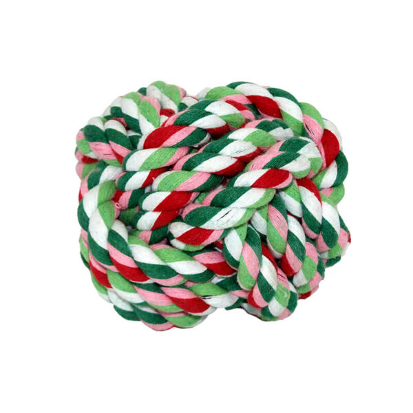 Jucarie minge funie impletita din bumbac 12 cm