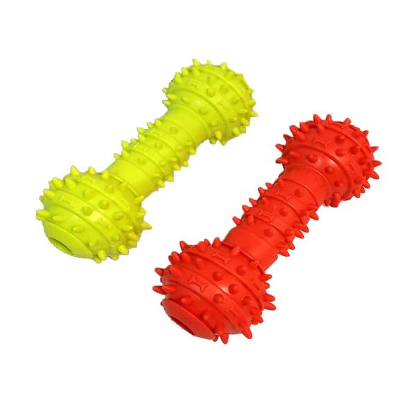Aport cauciuc haltera cu tepi si clopotel 14 cm