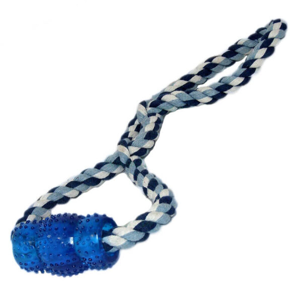 Jucarie funie cu bucle si maner cauciuc 33 cm