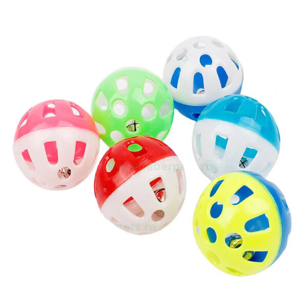 Jucarie pisici minge cu clopotel 4.5 cm