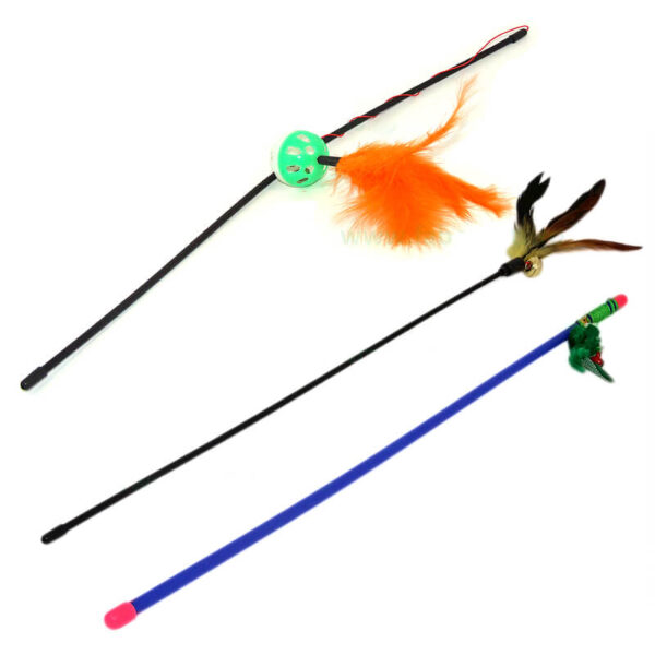 Jucarie pisici undita pe bat plastic 50 cm