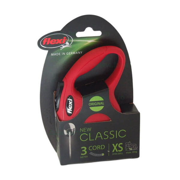 Lesa retractabila FLEXI NEW CLASSIC XS cu snur 3 m 8 kg