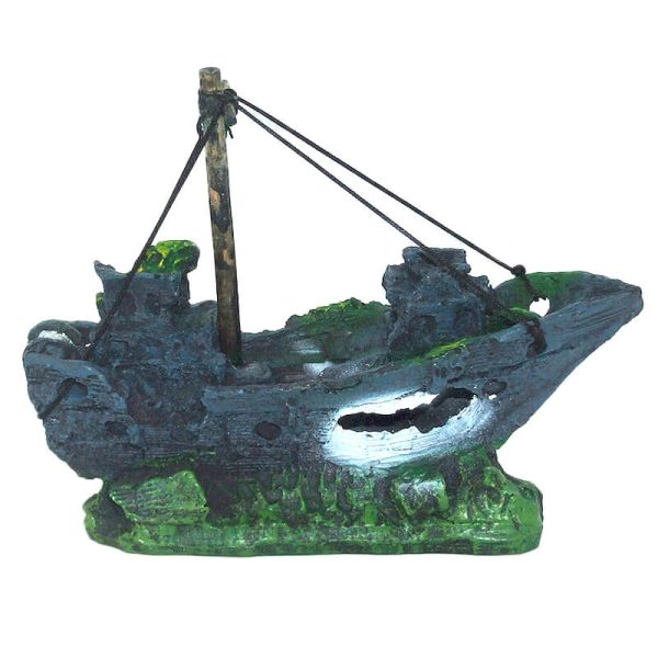 Ornament acvariu epava corabie tip 25578 14 x 12 cm