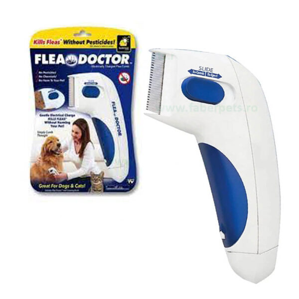 Pieptene antipurici electric Flea Doctor pentru caini si pisici