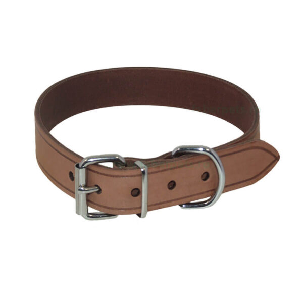 Zgarda din piele HEAVY maro 3x60 cm