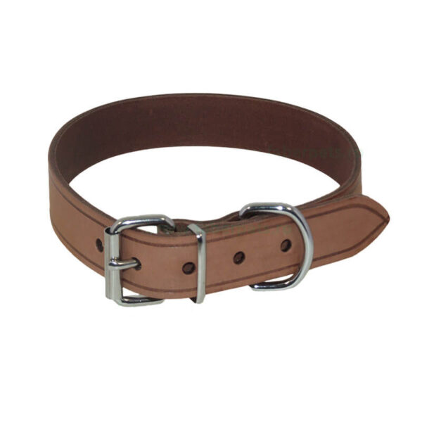 Zgarda din piele HEAVY maro 3.5x60 cm