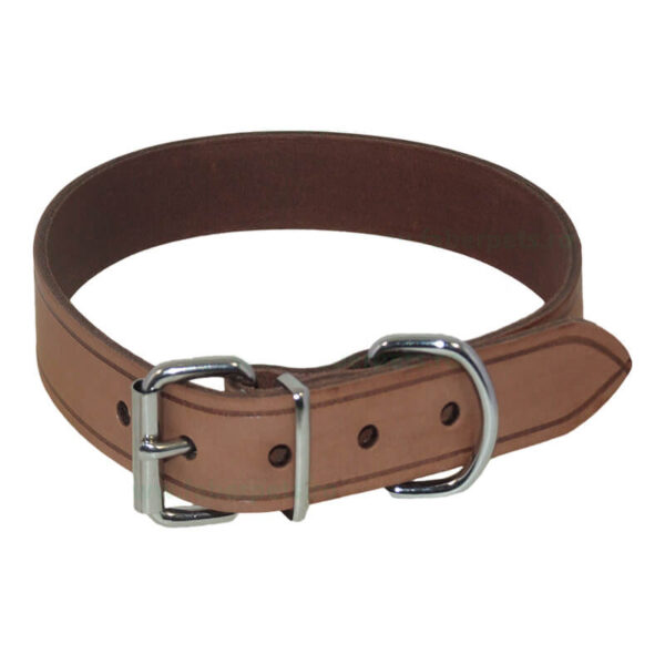 Zgarda din piele HEAVY maro 4x65 cm
