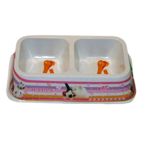 Castron dublu plastic patrat 2x0.3 l