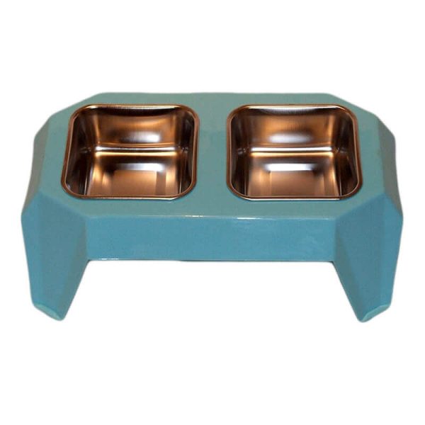 Castron dublu plastic si metal dreptunghiular, inaltat 2x0.2 l