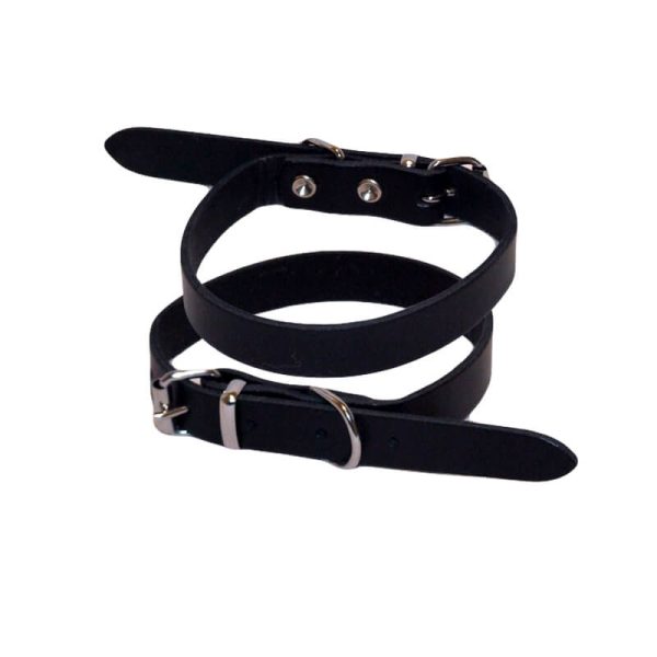 Zgarda din piele nr. 0 simplu negru 1,2x36cm