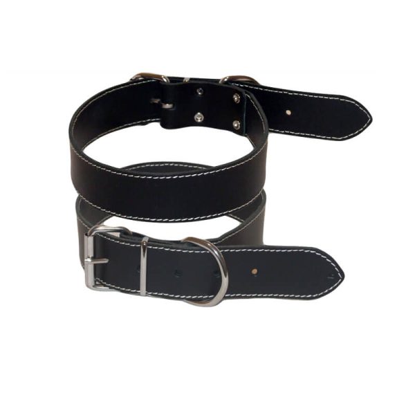 Zgarda din piele nr. 4 simplu negru 3x60cm