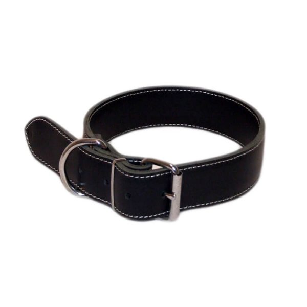 Zgarda din piele nr. 4 dublat negru 3x60cm