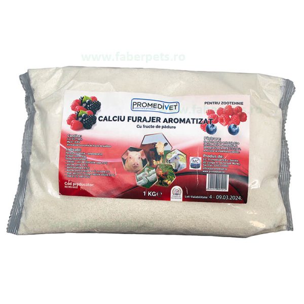 Calciu furajer aromatizat cu aroma de fructe de padure 1 kg