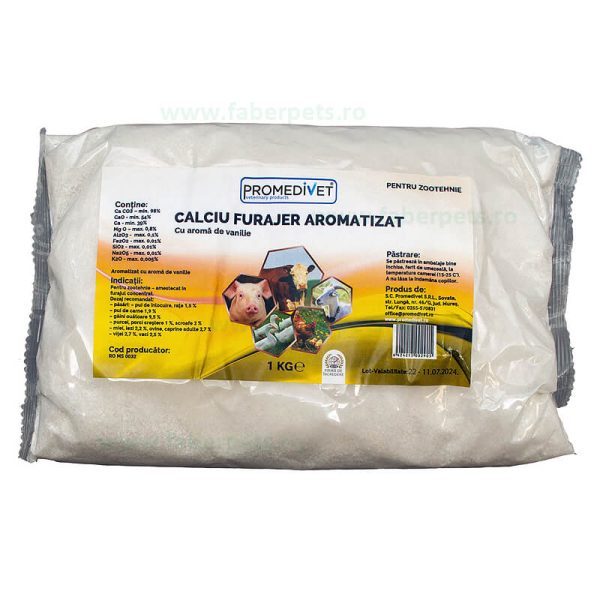 Calciu furajer aromatizat cu aroma de vanilie 1 kg