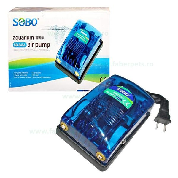 Pompa aer acvariu SOBO SB-648A 2*4L/min 5W