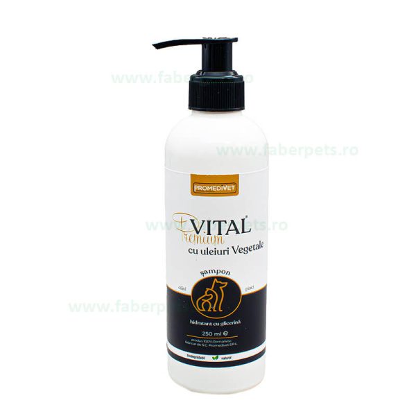 Sampon Premium-Vital cu uleiuri Vegetale caini si pisici 250 ml