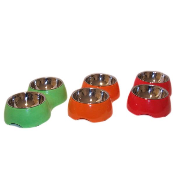 Castron dublu plastic si metal 2*0.3 l