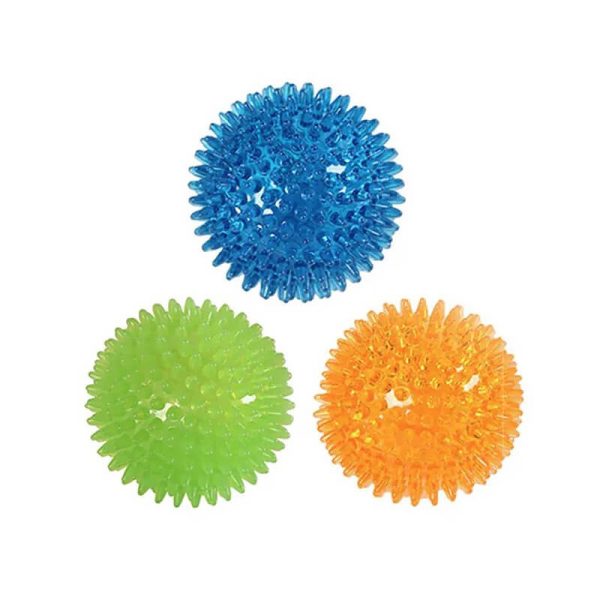 Minge cauciuc transparent palpaitoare cu tepi si sunet 6 cm