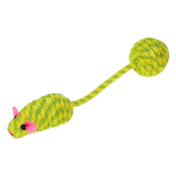 Jucarie pisici soricel cu minge 7,5 cm