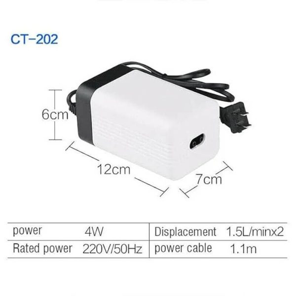 Pompa aer acvariu SUNSUN CT-102 2*1.5L/min 4W