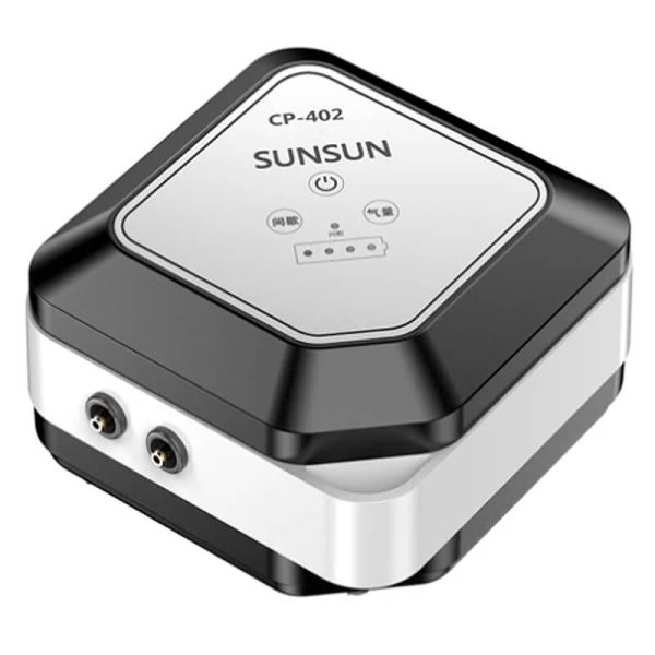 Pompa aer acvariu AC/DC SUNSUN cu acumulator CP-402 2*3.5 L/min 1.5W
