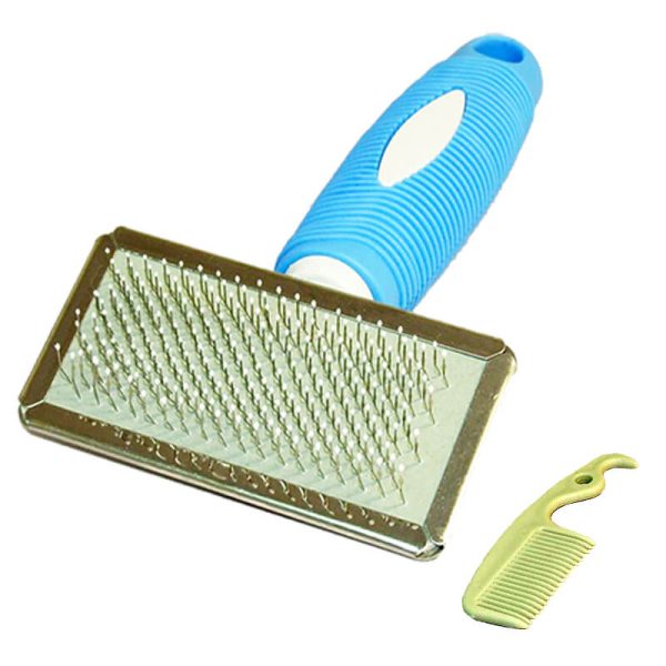 Tesala cu dinti densi si maner cauciuc + pieptan 12 cm