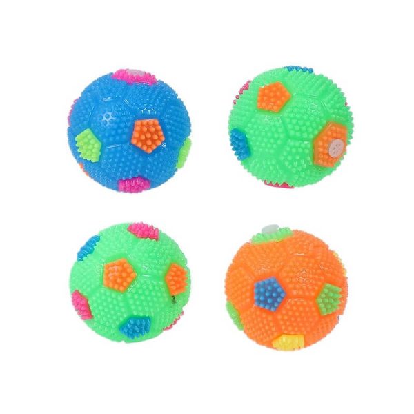 Minge cauciuc palpaitoare cu tepi, model fotbal 6 cm