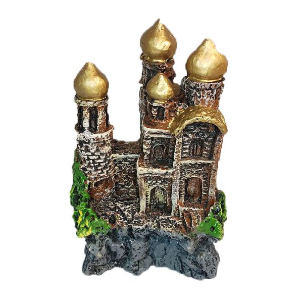Decor acvariu castel cu 4 turnuri 7*11 cm