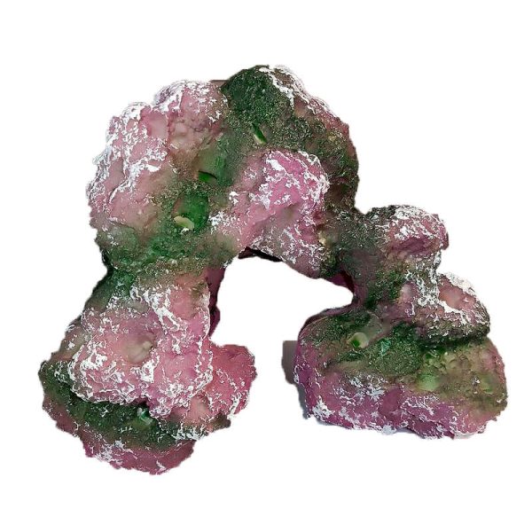 Decor acvariu stanca corali cu pestera 13*12 cm