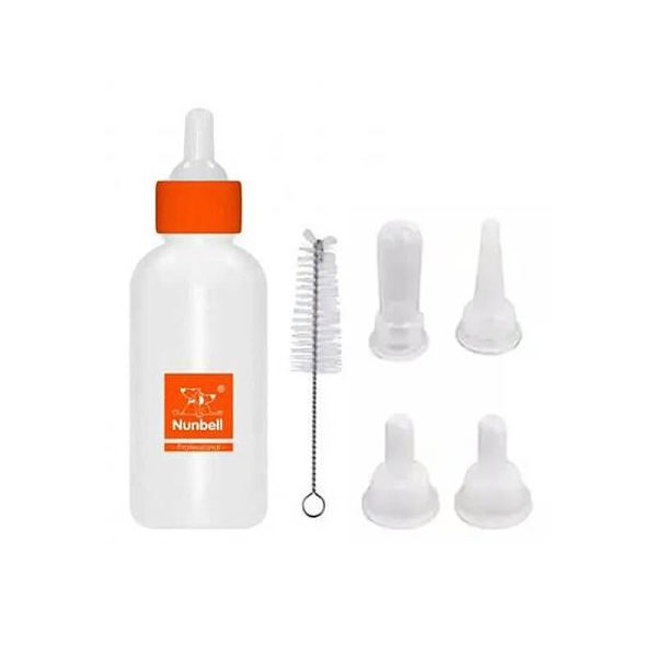 Set biberon si 4 tetine pentru animale mici 60 ml